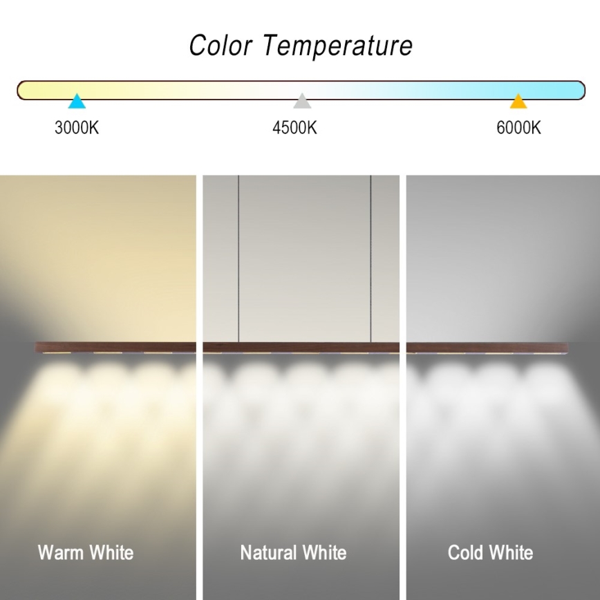 Immax NEO 07309L - MADEIRA LED Dimmable Cable Pendant with Sensor LED/37W/230V 157 cm Walnut