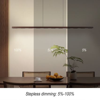 Immax NEO 07309L - MADEIRA LED Dimmable Cable Pendant with Sensor LED/37W/230V 157 cm Walnut