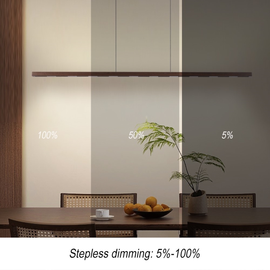 Immax NEO 07309L - MADEIRA LED Dimmable Cable Pendant with Sensor LED/37W/230V 157 cm Walnut