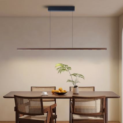 Immax NEO 07309L - MADEIRA LED Dimmable Cable Pendant with Sensor LED/37W/230V 157 cm Walnut