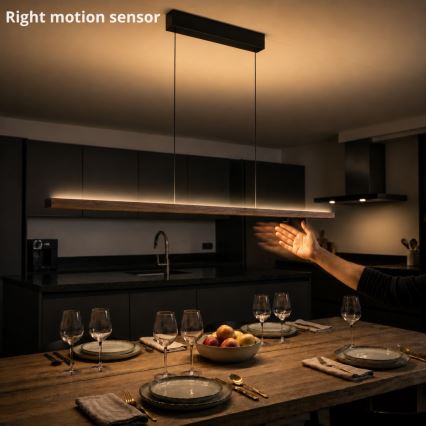 Immax NEO 07309L - MADEIRA LED Dimmable Cable Pendant with Sensor LED/37W/230V 157 cm Walnut