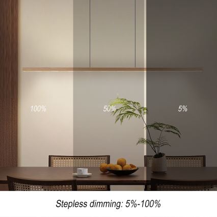 Immax NEO 07310L - MADEIRA LED Dimmable Pendant on Cable with Sensor LED/37W/230V 157 cm Ash