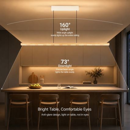 Immax NEO 07310L - MADEIRA LED Dimmable Pendant on Cable with Sensor LED/37W/230V 157 cm Ash