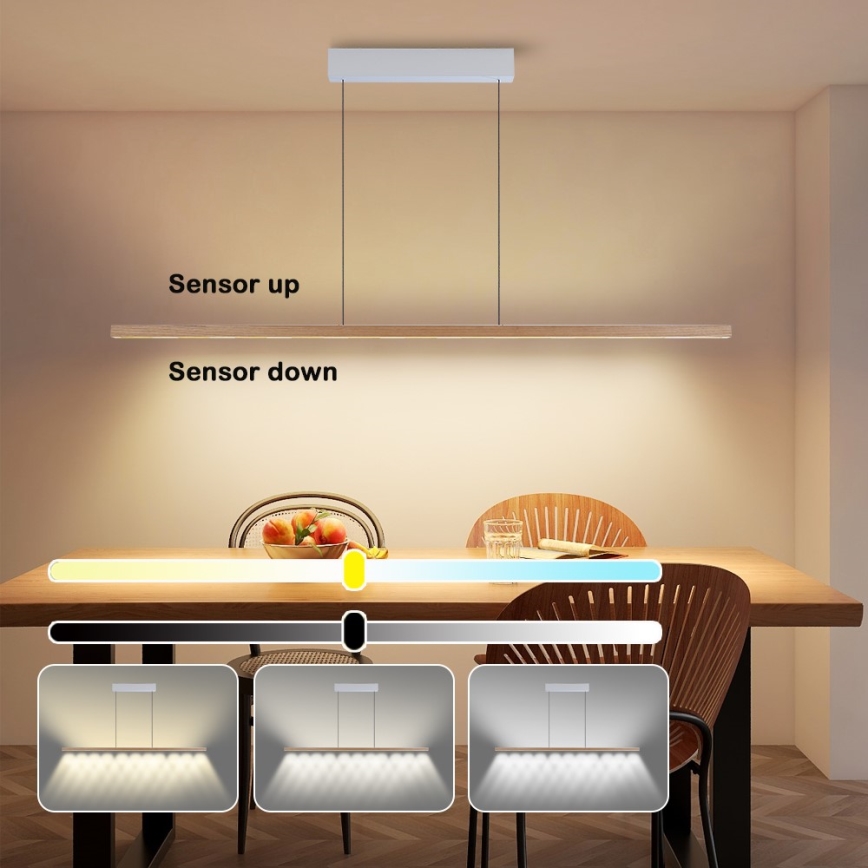 Immax NEO 07310L - MADEIRA LED Dimmable Pendant on Cable with Sensor LED/37W/230V 157 cm Ash