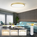 Immax NEO 07311L - SEMPLICI LED Dimmable Ceiling Light, 96W/230V, diam. 80 cm, Wi-Fi Tuya, Gold + Remote Control