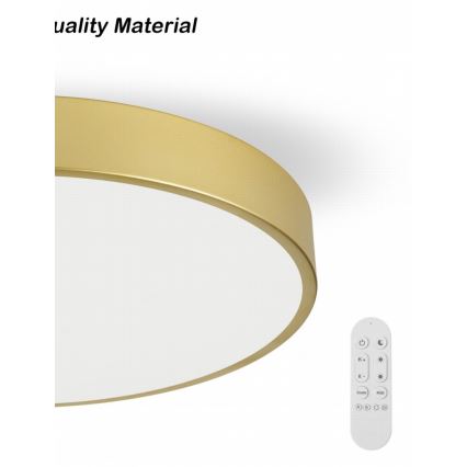 Immax NEO 07312L - SEMPLICI LED Dimmable Ceiling Light LED/128W/230V Ø 100 cm Tuya Wi‑Fi Gold + Remote Control