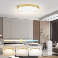 Immax NEO 07312L - SEMPLICI LED Dimmable Ceiling Light LED/128W/230V Ø 100 cm Tuya Wi‑Fi Gold + Remote Control