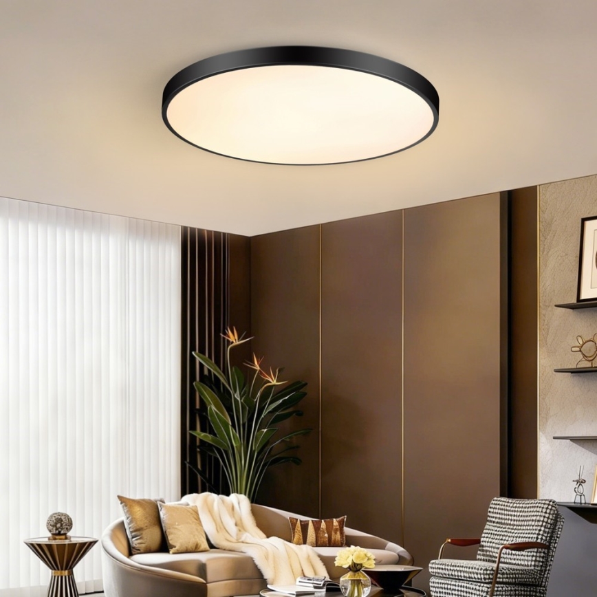 Immax NEO 07313L - LED Dimmable Ceiling Light SEMPLICI LED/96W/230V Ø 80 cm Tuya Wi‑Fi Black + Remote Control