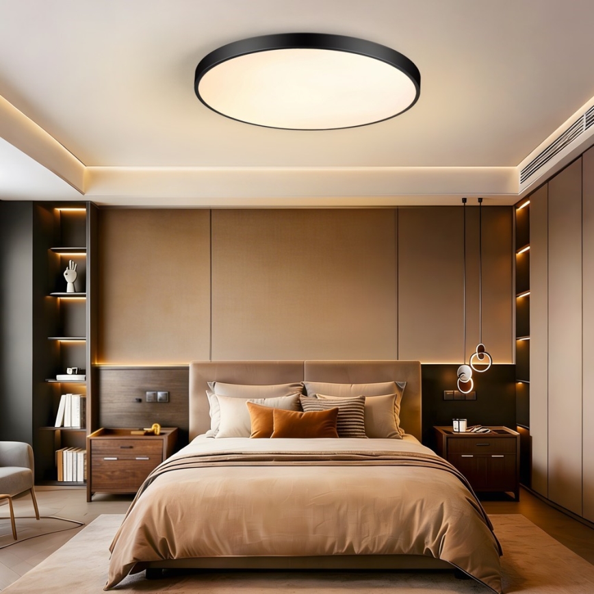 Immax NEO 07313L - LED Dimmable Ceiling Light SEMPLICI LED/96W/230V Ø 80 cm Tuya Wi‑Fi Black + Remote Control