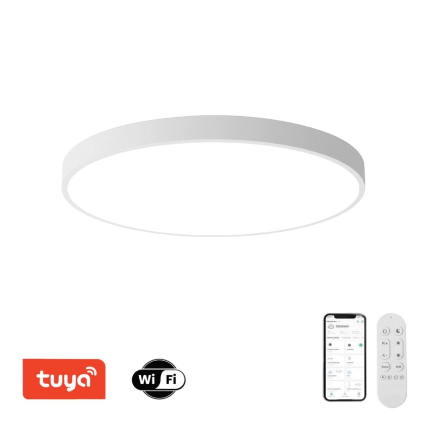 Immax NEO 07315L - SEMPLICI LED dimmable ceiling light LED/96W/230V Ø 80 cm Tuya Wi-Fi white + remote control