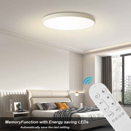Immax NEO 07315L - SEMPLICI LED dimmable ceiling light LED/96W/230V Ø 80 cm Tuya Wi-Fi white + remote control