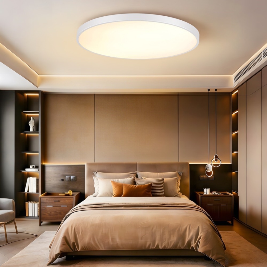Immax NEO 07316L - SEMPLICI LED Dimmable Ceiling Light, 128 W, 230 V, Ø 100 cm, Tuya Wi‑Fi, White + Remote Control