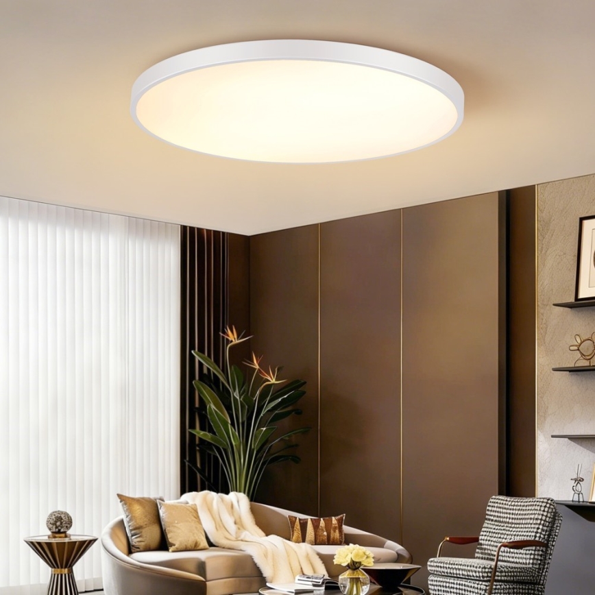 Immax NEO 07316L - SEMPLICI LED Dimmable Ceiling Light, 128 W, 230 V, Ø 100 cm, Tuya Wi‑Fi, White + Remote Control