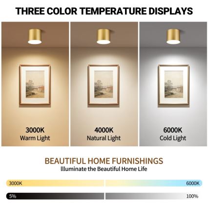 Immax NEO 07317L - RONDATE LED/18W/230V Dimmable ceiling light, Ø 11,5cm, Wi-Fi Tuya, gold