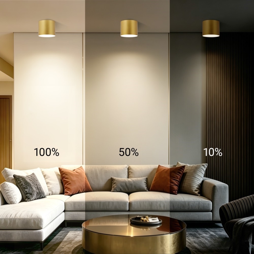 Immax NEO 07318L - RONDATE Dimmable LED Ceiling Light, 32W, 230V, Ø 16.5 cm, Tuya Wi‑Fi, Gold