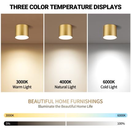 Immax NEO 07318L - RONDATE Dimmable LED Ceiling Light, 32W, 230V, Ø 16.5 cm, Tuya Wi‑Fi, Gold