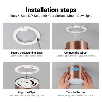 Immax NEO 07319L - RONDATE Dimmable LED Ceiling Light, 18W/230V, Ø 11.5 cm, Tuya Wi‑Fi, Rose Gold