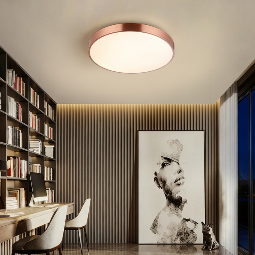 Immax NEO 07321L - NEO LITE SEMPLICI Dimmable LED Ceiling Light LED/36W/230V Ø 40 cm, Copper Finish + Remote Control