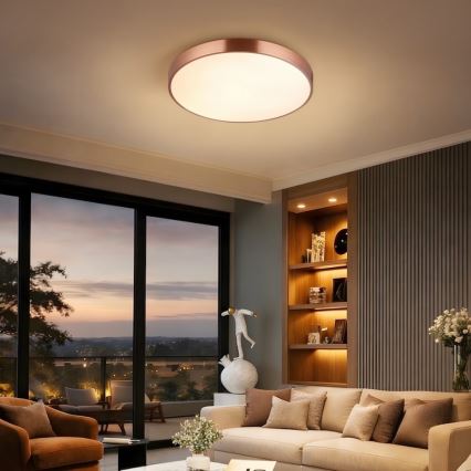 Immax NEO 07321L - NEO LITE SEMPLICI Dimmable LED Ceiling Light LED/36W/230V Ø 40 cm, Copper Finish + Remote Control