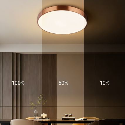 Immax NEO 07321L - NEO LITE SEMPLICI Dimmable LED Ceiling Light LED/36W/230V Ø 40 cm, Copper Finish + Remote Control