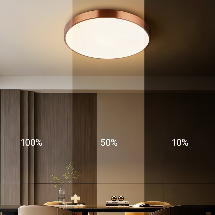 Immax NEO 07321L - NEO LITE SEMPLICI Dimmable LED Ceiling Light LED/36W/230V Ø 40 cm, Copper Finish + Remote Control