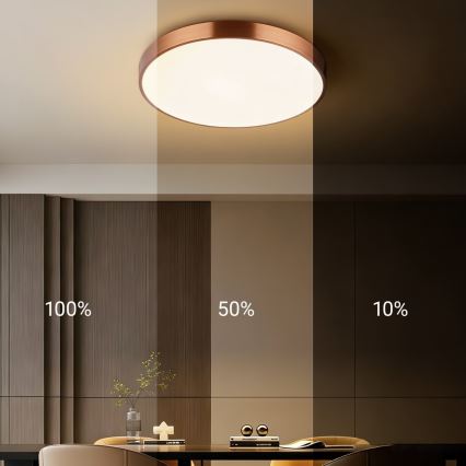 Immax NEO 07321L - NEO LITE SEMPLICI Dimmable LED Ceiling Light LED/36W/230V Ø 40 cm Tuya Rose Gold + Remote Control