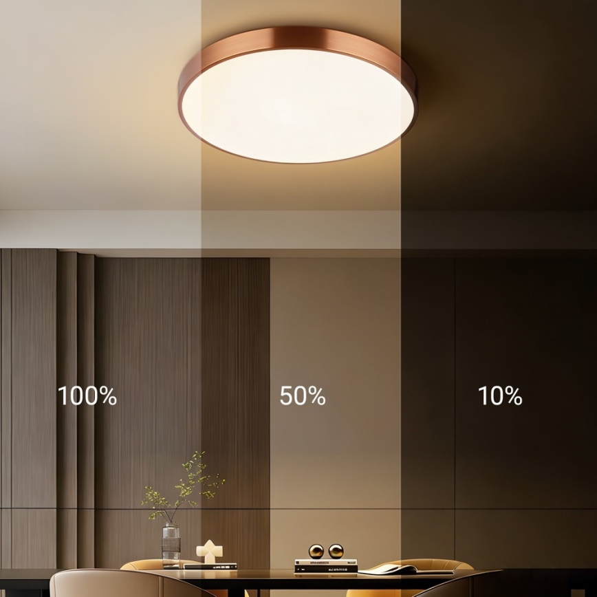 Immax NEO 07321L - NEO LITE SEMPLICI Dimmable LED Ceiling Light LED/36W/230V Ø 40 cm Tuya Rose Gold + Remote Control
