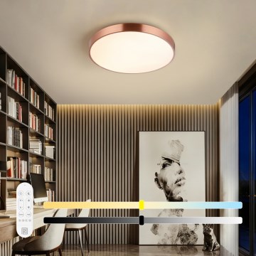 Immax NEO 07321L - NEO LITE SEMPLICI Dimmable LED Ceiling Light LED/36W/230V Ø 40 cm, Copper Finish + Remote Control