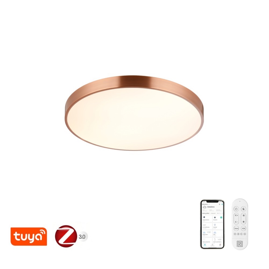 Immax NEO 07322L - NEO LITE SEMPLICI Dimmable LED Ceiling Light, 60W/230V, Ø 60 cm, Copper Finish + Remote Control