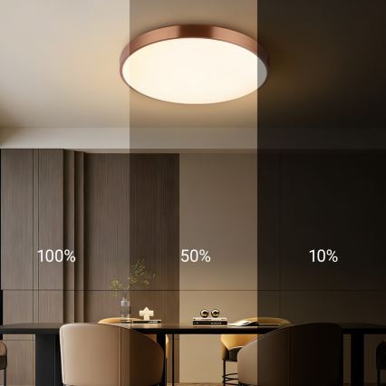 Immax NEO 07322L - NEO LITE SEMPLICI Dimmable LED Ceiling Light, 60W/230V, Ø 60 cm, Copper Finish + Remote Control
