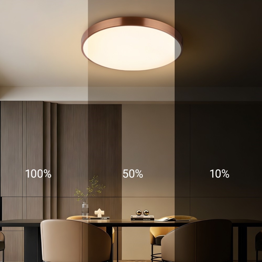 Immax NEO 07322L - NEO LITE SEMPLICI Dimmable LED Ceiling Light, 60W/230V, Ø 60 cm, Copper Finish + Remote Control