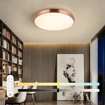 Immax NEO 07322L - LED Dimmable Ceiling Light NEO LITE SEMPLICI LED/60W/230V Ø 60 cm Tuya Rose Gold + Remote Control