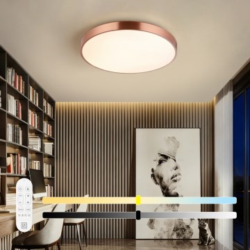 Immax NEO 07322L - NEO LITE SEMPLICI Dimmable LED Ceiling Light, 60W/230V, Ø 60 cm, Copper Finish + Remote Control