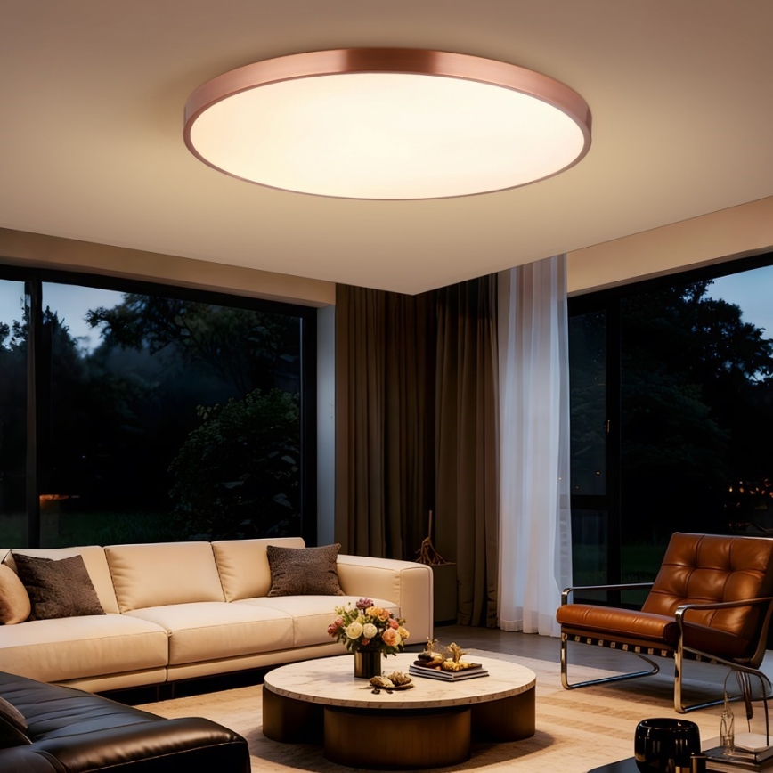 Immax NEO 07324L - LED Dimmable Ceiling Light SEMPLICI LED/128W/230V Ø 100 cm Wi-Fi Tuya gold + remote control