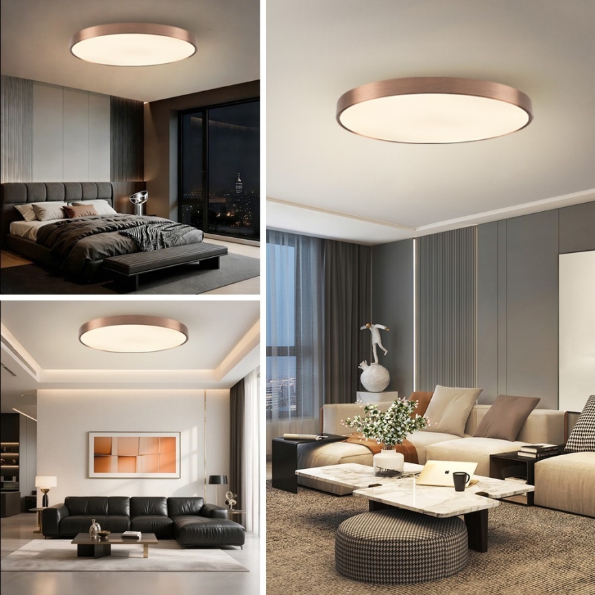 Immax NEO 07324L - LED Dimmable Ceiling Light SEMPLICI LED/128W/230V Ø 100 cm Wi-Fi Tuya gold + remote control