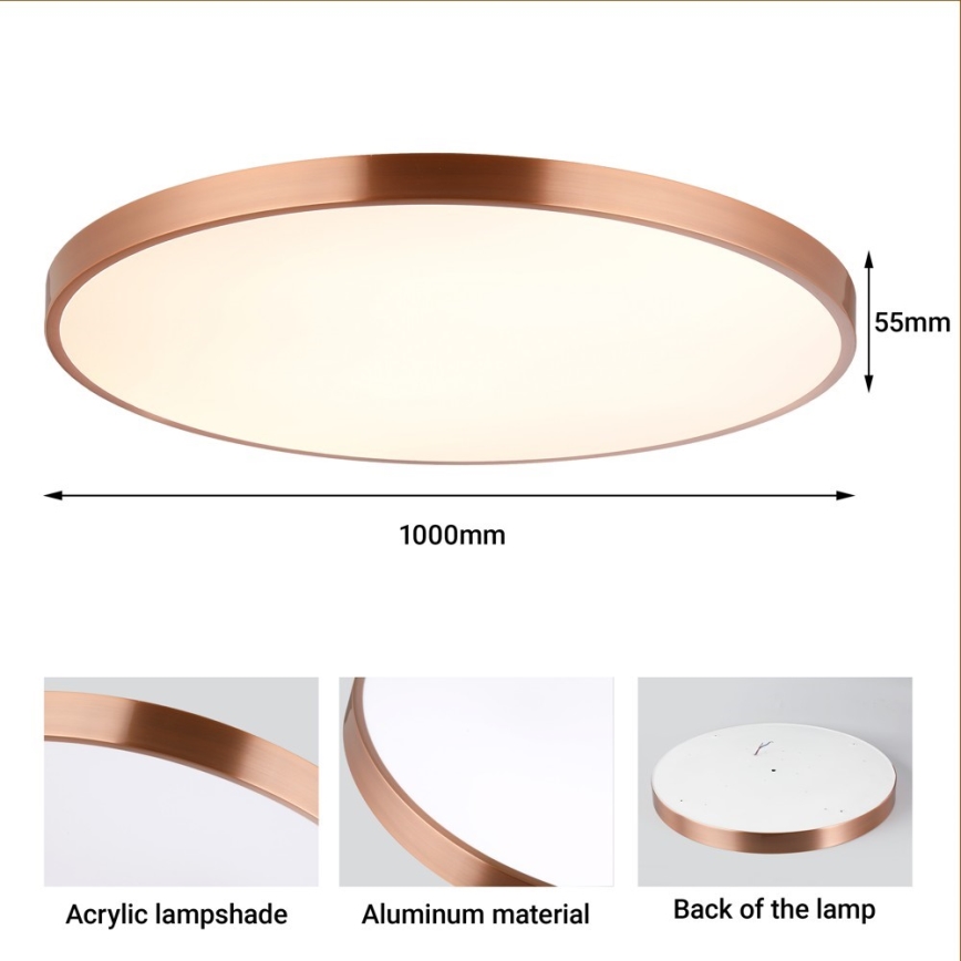 Immax NEO 07324L - LED Dimmable Ceiling Light SEMPLICI LED/128W/230V Ø 100 cm Wi-Fi Tuya gold + remote control
