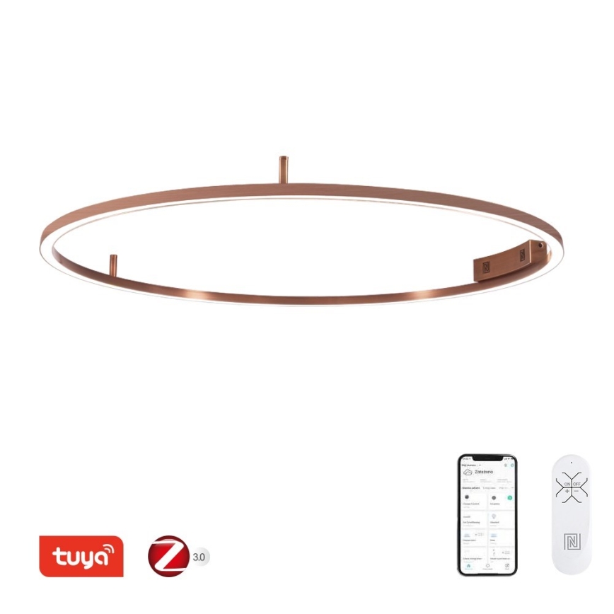 Immax NEO 07325-120C - LED Dimmable Ceiling Light FINO LED/72W/230V 120 cm Tuya Rose Gold + Remote Control