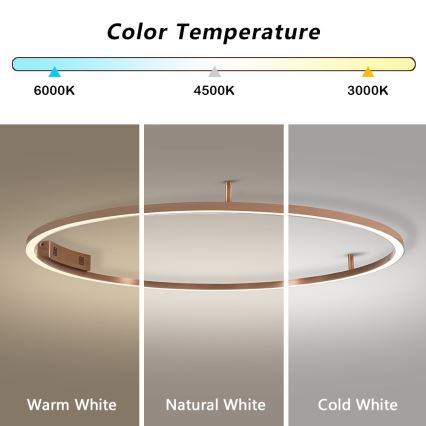 Immax NEO 07325-120C - LED Dimmable Ceiling Light FINO LED/72W/230V 120 cm Tuya Rose Gold + Remote Control