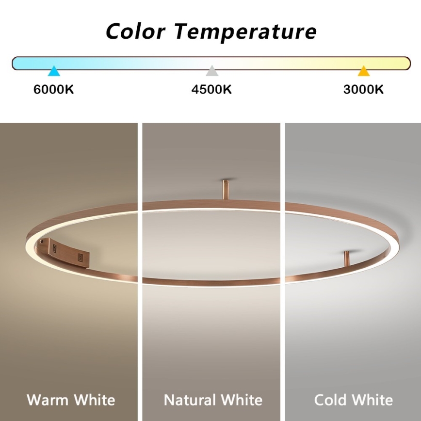 Immax NEO 07325-120C - LED Dimmable Ceiling Light FINO LED/72W/230V 120 cm Tuya Rose Gold + Remote Control
