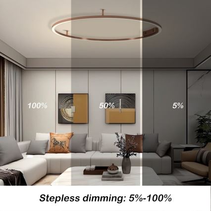 Immax NEO 07325-120C - LED Dimmable Ceiling Light FINO LED/72W/230V 120 cm Tuya Rose Gold + Remote Control