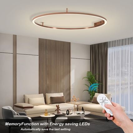 Immax NEO 07325-120C - LED Dimmable Ceiling Light FINO LED/72W/230V 120 cm Tuya Rose Gold + Remote Control