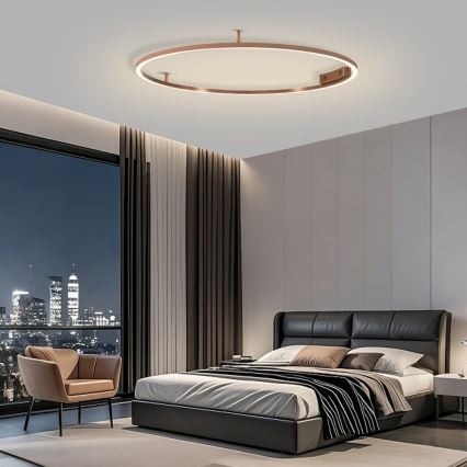 Immax NEO 07325-120C - LED Dimmable Ceiling Light FINO LED/72W/230V 120 cm Tuya Rose Gold + Remote Control