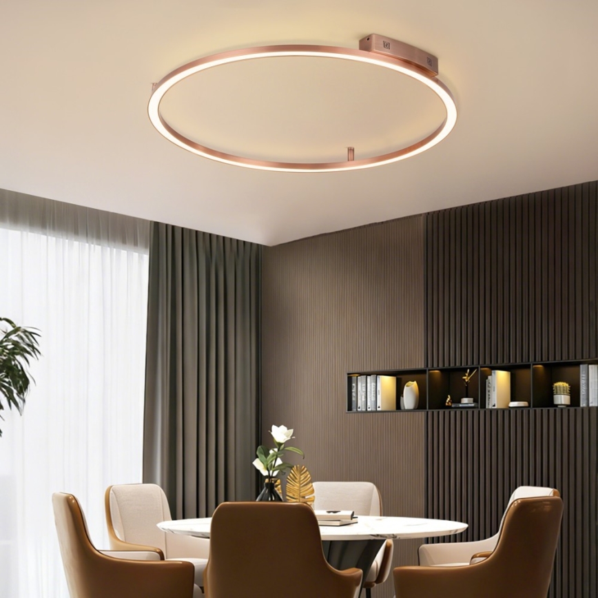 Immax NEO 07325-120C - LED Dimmable Ceiling Light FINO LED/72W/230V 120 cm Tuya Rose Gold + Remote Control