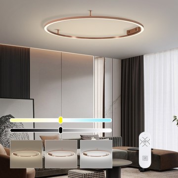 Immax NEO 07325-120C - LED Dimmable Ceiling Light FINO LED/72W/230V 120 cm Tuya Rose Gold + Remote Control