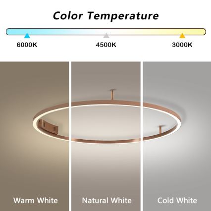 Immax NEO 07326-80C - LED Dimmable Ceiling Light FINO LED/55W/230V 80 cm Tuya Rose Gold + Remote Control
