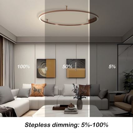 Immax NEO 07326-80C - LED Dimmable Ceiling Light FINO LED/55W/230V 80 cm Tuya Rose Gold + Remote Control