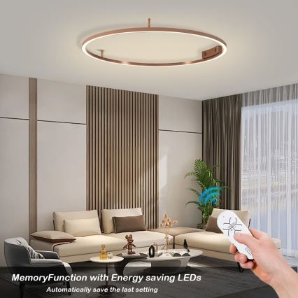 Immax NEO 07326-80C - LED Dimmable Ceiling Light FINO LED/55W/230V 80 cm Tuya Rose Gold + Remote Control