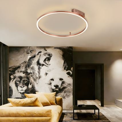Immax NEO 07326-80C - LED Dimmable Ceiling Light FINO LED/55W/230V 80 cm Tuya Rose Gold + Remote Control