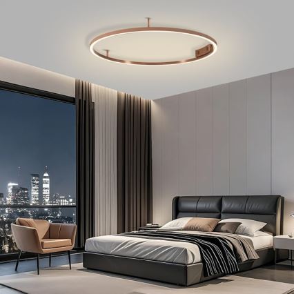 Immax NEO 07326-80C - LED Dimmable Ceiling Light FINO LED/55W/230V 80 cm Tuya Rose Gold + Remote Control