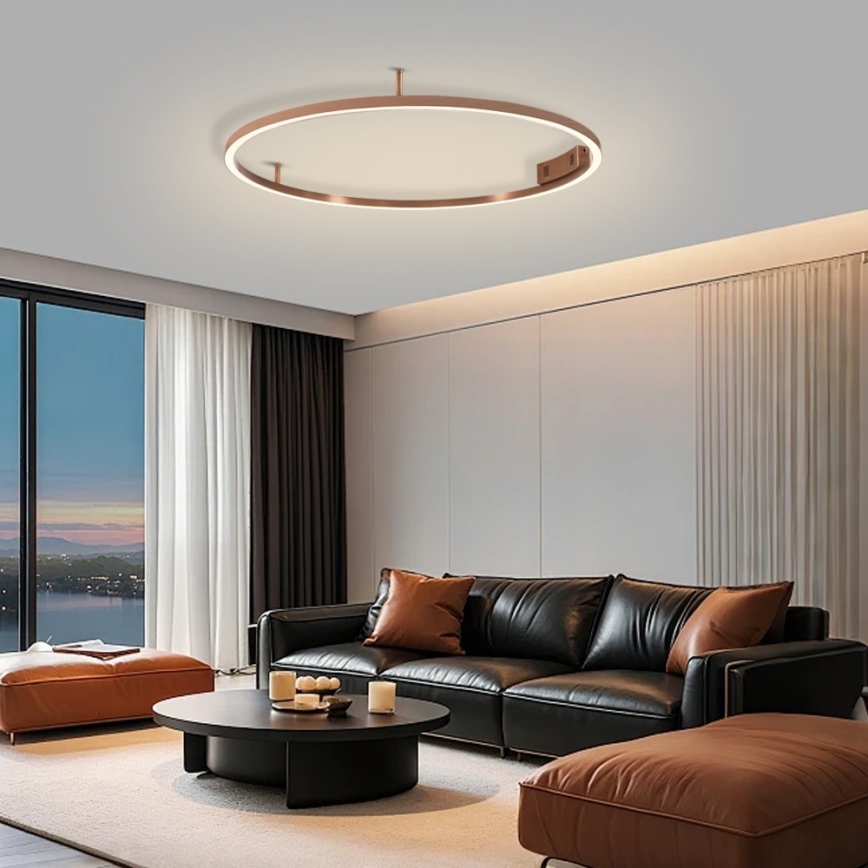 Immax NEO 07326-80C - LED Dimmable Ceiling Light FINO LED/55W/230V 80 cm Tuya Rose Gold + Remote Control